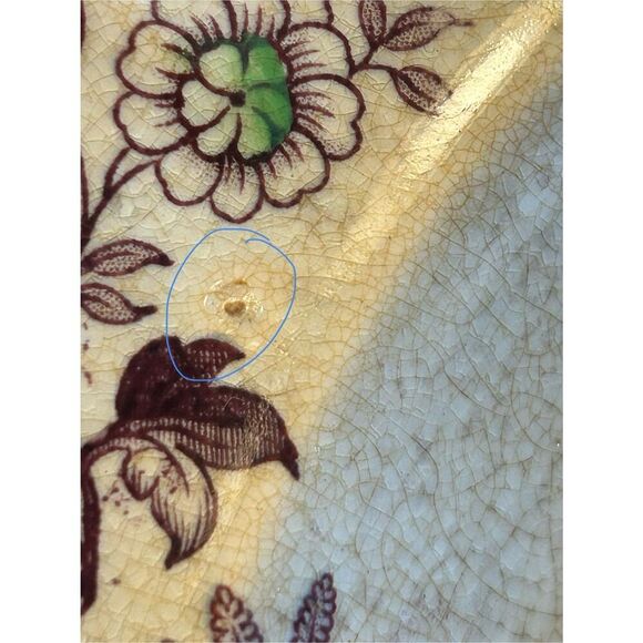 Antique J Wedgwood Tyrol Ironstone Transferware Polychrome 10.5” Bowl(8947) - Picture 11 of 13